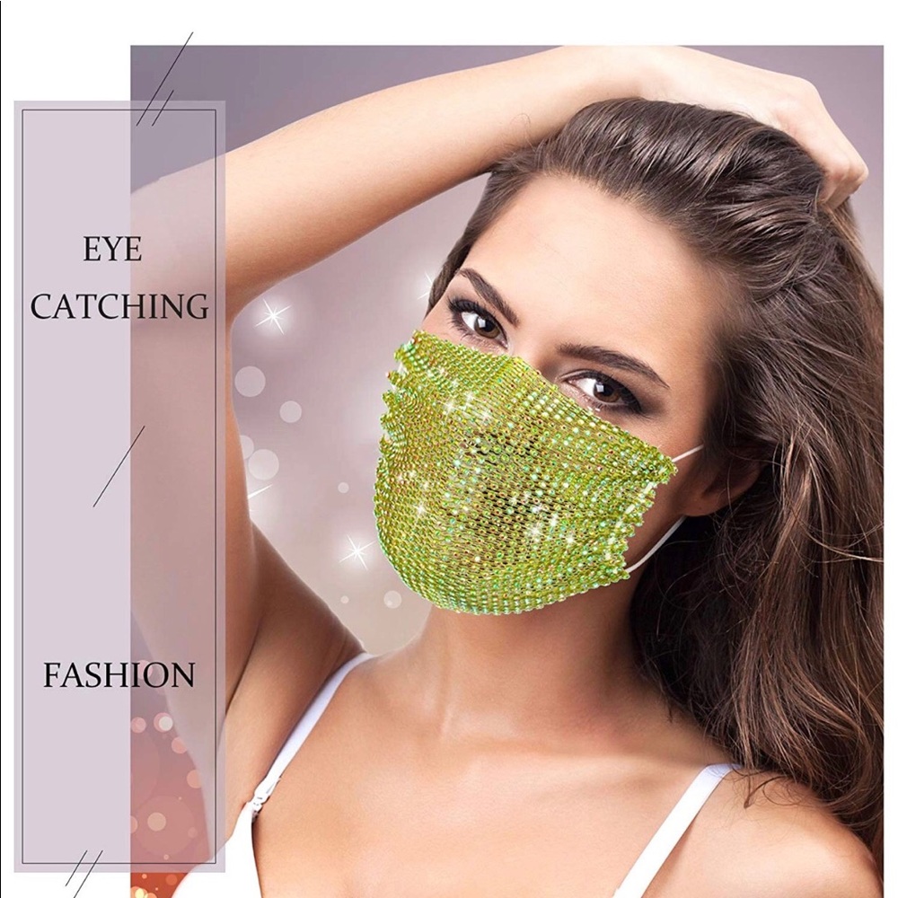 2/$15 Rhinestone Face Mask - Picture 2 of 7